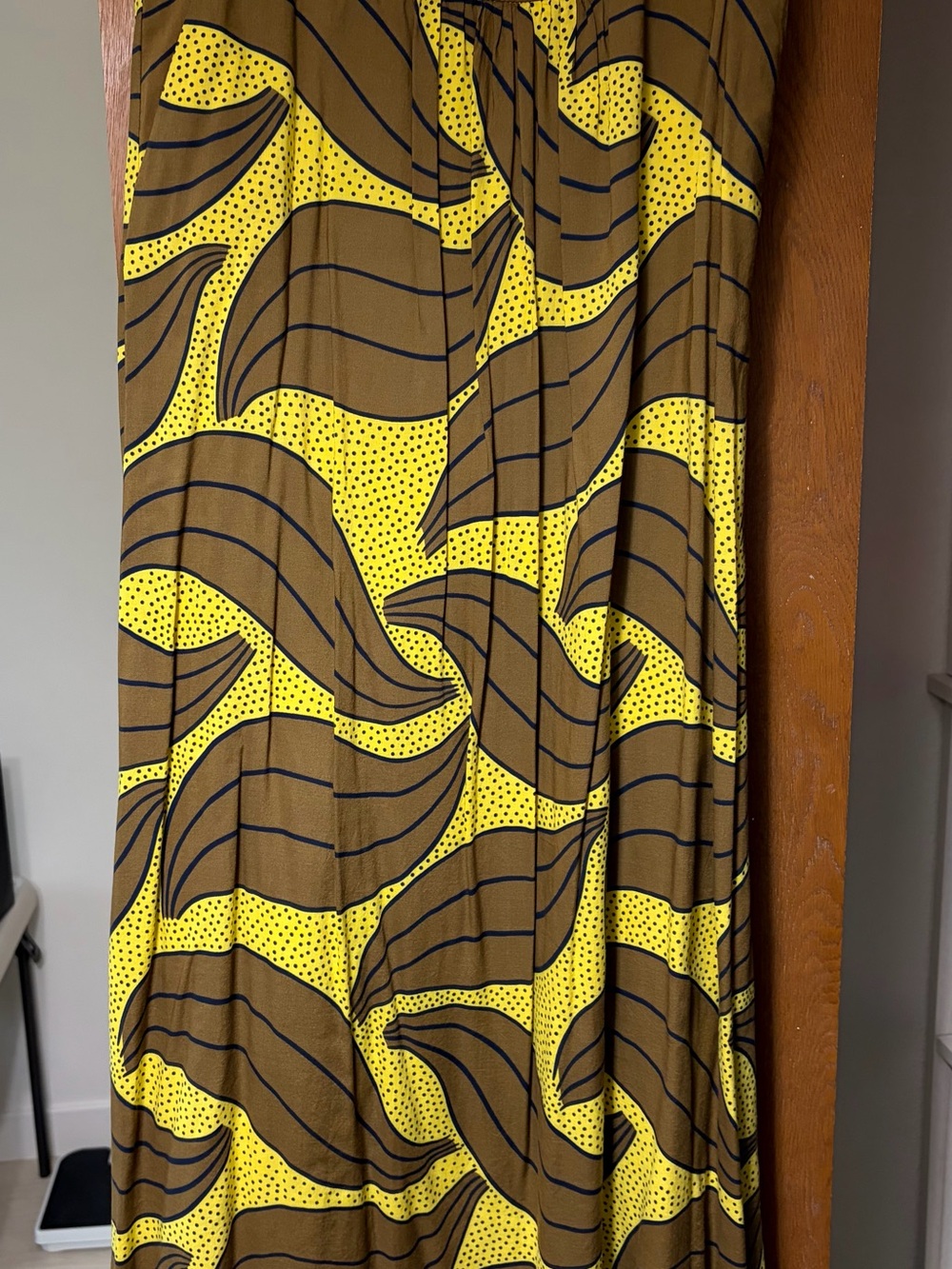 Boden Yellow and Brown Printed Maxi Skirt